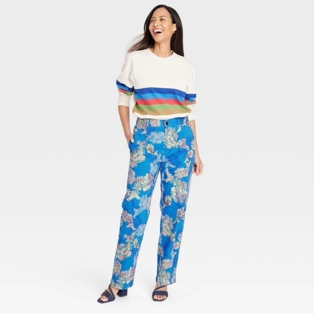Houston White Adult Unisex Wide-Leg Pants Midweight, Blue